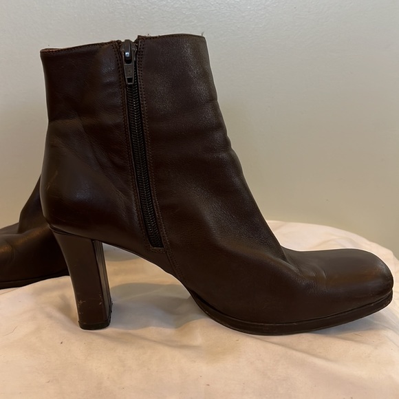 Vintage 90s Vis a Vie chocolate brown chunky ankle boot size 8 - Picture 5 of 9